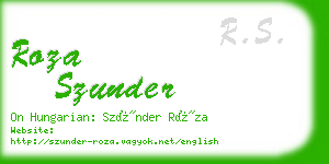 roza szunder business card